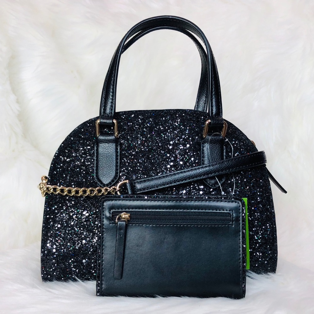 Kate Spade Mini Reiley Glitter Satchel Wallet Set - Picture 4 of 8